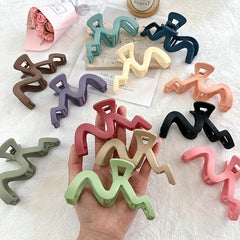 Wave Shaped Acrylic Hair Pins Frosted Hair Clips Non Slip Headwear