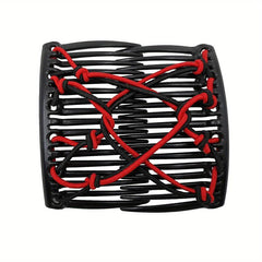 Stretchy Double Slide Comb Hair Clip Adjustable Elastic Hair Comb