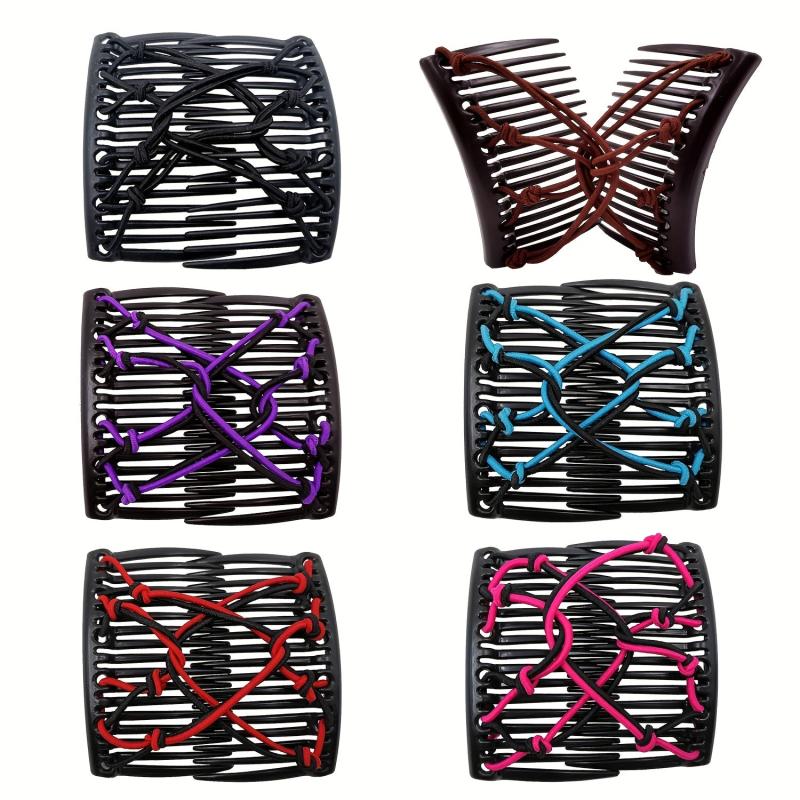 Stretchy Double Slide Comb Hair Clip Adjustable Elastic Hair Comb