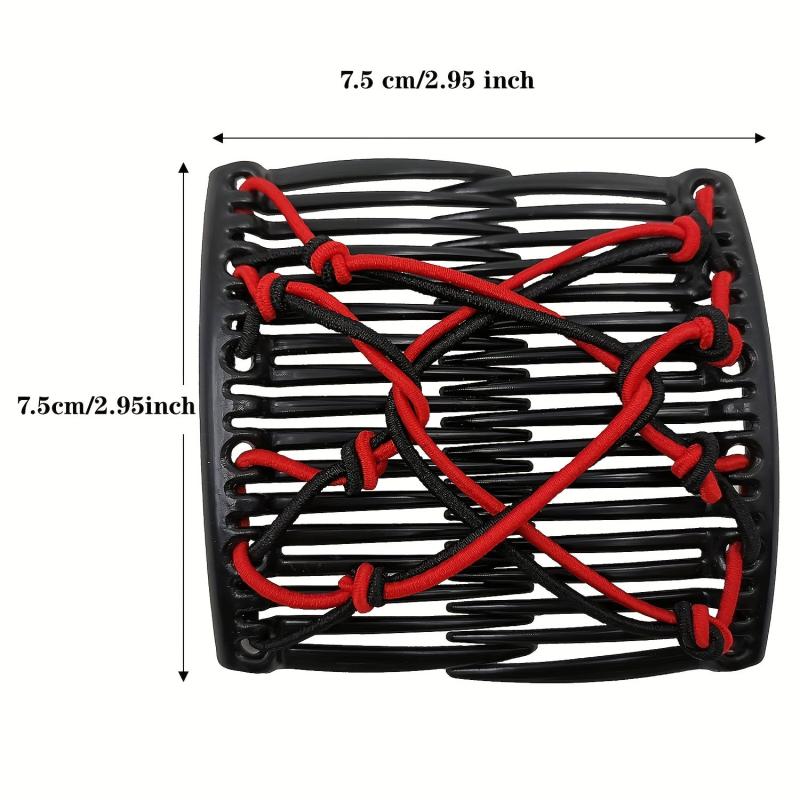 Stretchy Double Slide Comb Hair Clip Adjustable Elastic Hair Comb