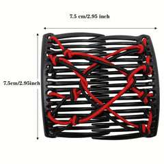 Stretchy Double Slide Comb Hair Clip Adjustable Elastic Hair Comb