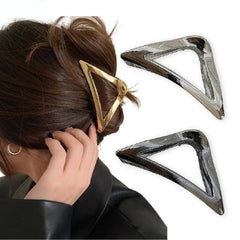 Metallic Hair Claw Triangle Shape Hollow Metal Ponytail Holder