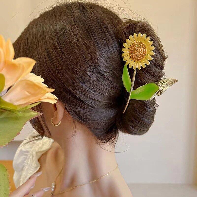 Sunflower Hair Claw Clip Strong Hold Hair Accessories