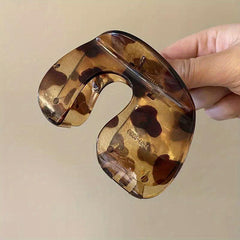 Hollow U Shape Jelly Hair Claw Non-slip Ponytail Holder