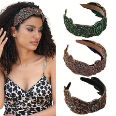 Baroque Rhinestone Headband Glitter Hair Accessory