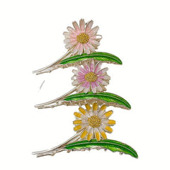 Enamel Painted Flower Hair Claw Shark Claw Large Hair Accessories