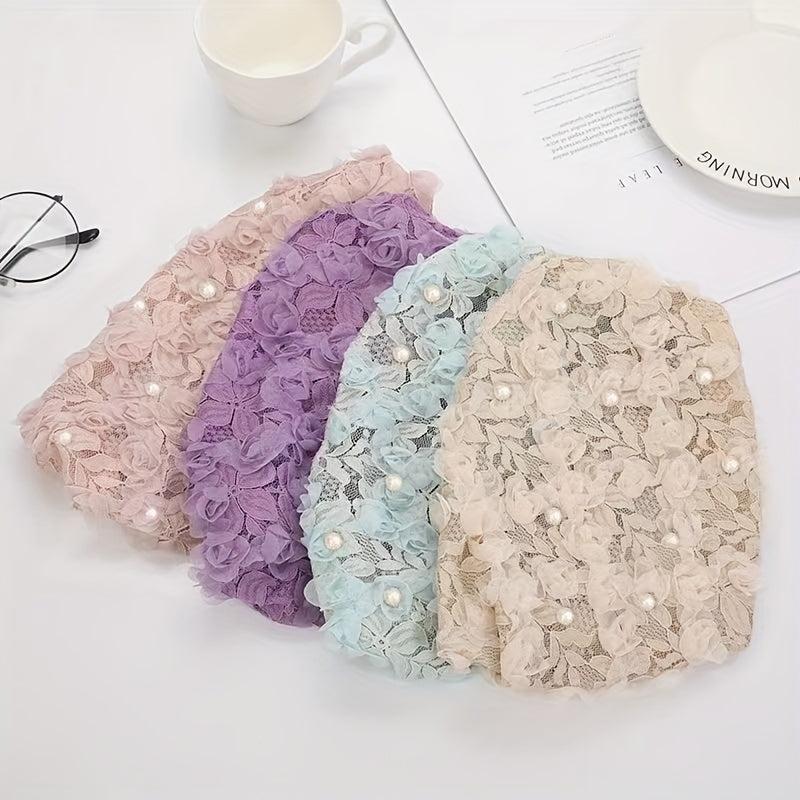 Faux Pearl Wide Brim Elastic Headband Women's Non-Slip Hair Cover