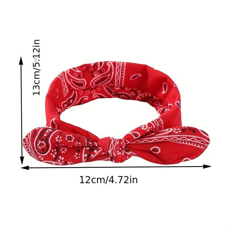 Boho Floral Rabbit Ear Headband Elastic Hair Accessories