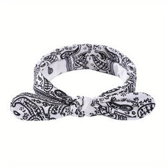 Boho Floral Rabbit Ear Headband Elastic Hair Accessories