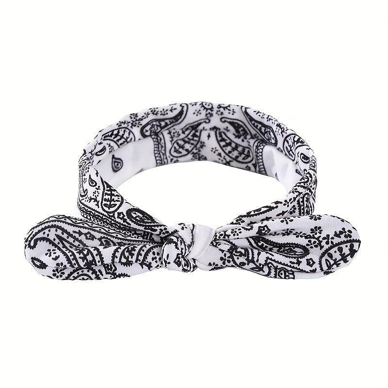 Boho Floral Rabbit Ear Headband Elastic Hair Accessories