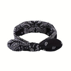 Boho Floral Rabbit Ear Headband Elastic Hair Accessories
