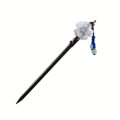 Ancient Style Flower Petal Hairpin Chinese Wooden Hair Stick Ponytail Holder