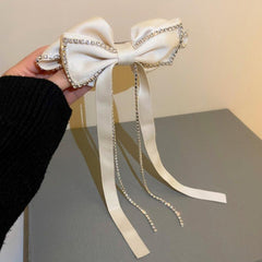 Rhinestone Hair Clips Bow Chain Tassel Claw Hair Accessories