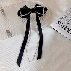 Rhinestone Hair Clips Bow Chain Tassel Claw Hair Accessories