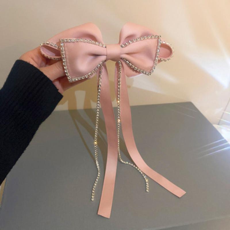 Rhinestone Hair Clips Bow Chain Tassel Claw Hair Accessories