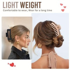 8pcs Frosted Hair Claw For Thick Long Hair Ponytail Holder