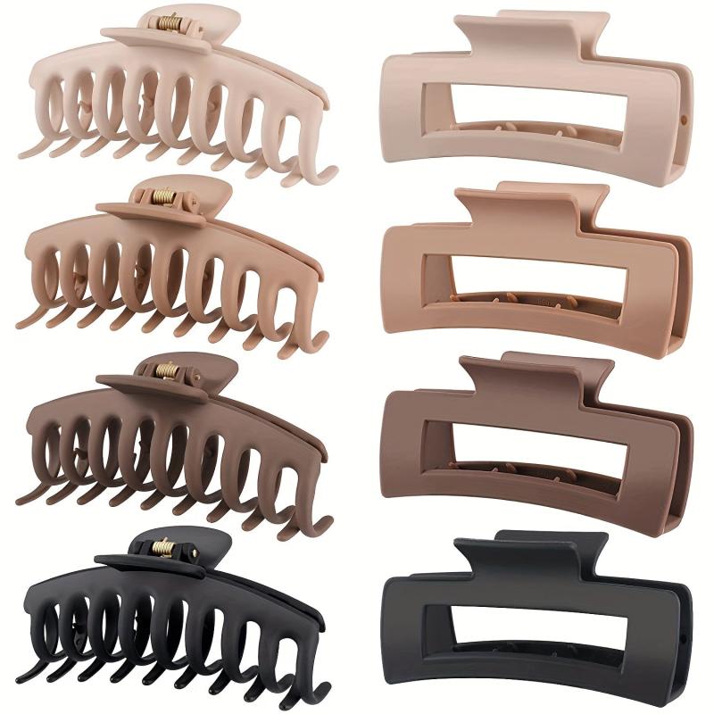8pcs Frosted Hair Claw For Thick Long Hair Ponytail Holder