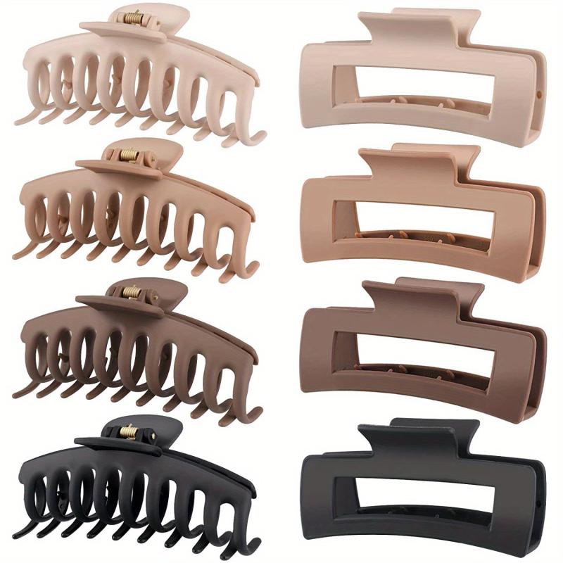 8pcs Frosted Hair Claw For Thick Long Hair Ponytail Holder