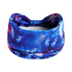Colorful Butterfly Print Headband Sports Turban Stretchy Hairband