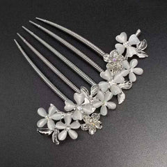 Opal Rhinestone Hair Comb Sparkle Flower Clip Hair Accessories