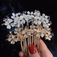 Opal Rhinestone Hair Comb Sparkle Flower Clip Hair Accessories