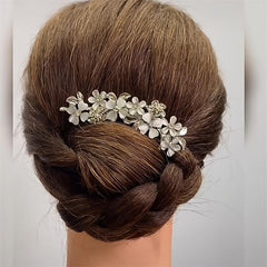 Opal Rhinestone Hair Comb Sparkle Flower Clip Hair Accessories