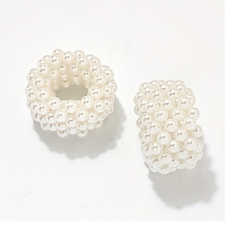Faux Pearl Hair Tie Elastic Ponytail Holder
