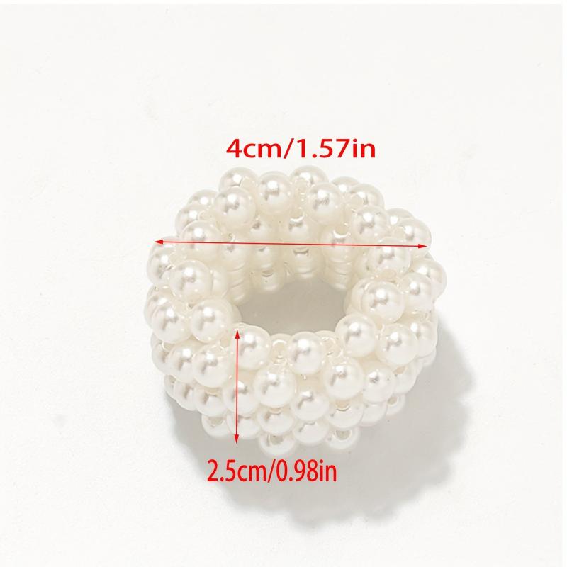 Faux Pearl Hair Tie Elastic Ponytail Holder