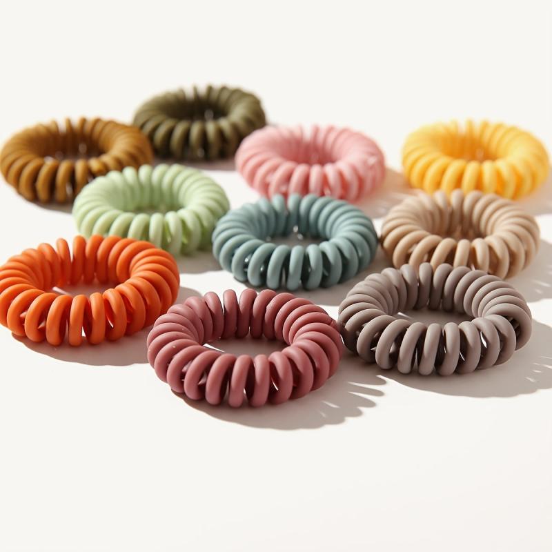 10pcs Spiral Hair Rope Elastics Rubber Band Ponytail Holder Hair Accessories