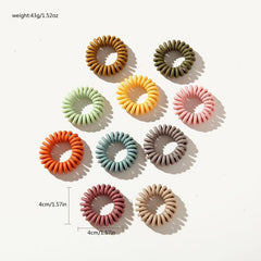 10pcs Spiral Hair Rope Elastics Rubber Band Ponytail Holder Hair Accessories