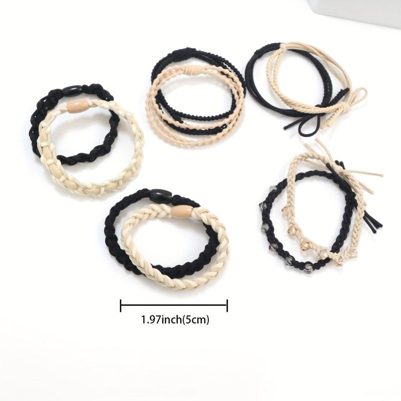 20pcs Crystal Boho Hair Ties Elastic Ponytail Holder Hair Rope 5 Styles