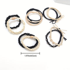 20pcs Crystal Boho Hair Ties Elastic Ponytail Holder Hair Rope 5 Styles
