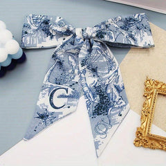 Long Silk Scarf Printed Neckerchief Ribbon Scarf