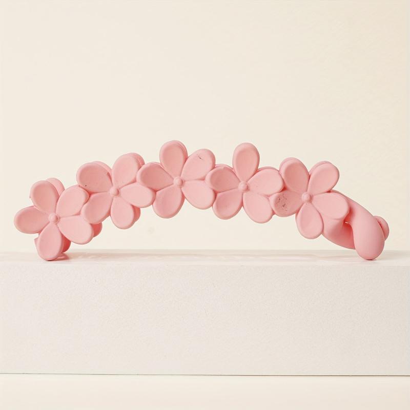3pcs Peach Pink Frosted Banana Clips Hair Accessories