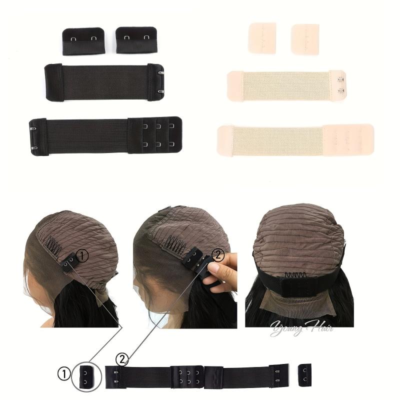 4PCS Wig Straps Elastic Band Hooks Lace Front Wig DIY