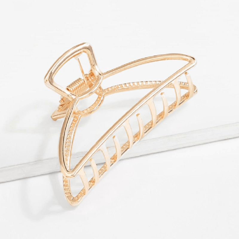 Large Metal Hair Claw Hollow Non Slip Hair Catch Barrette Jaw Clamp