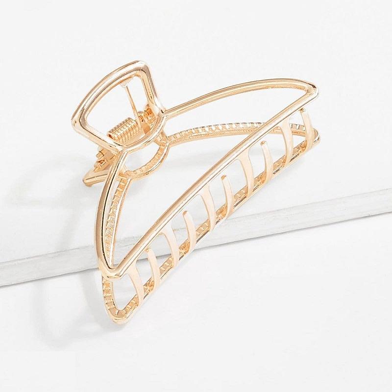 Large Metal Hair Claw Hollow Non Slip Hair Catch Barrette Jaw Clamp