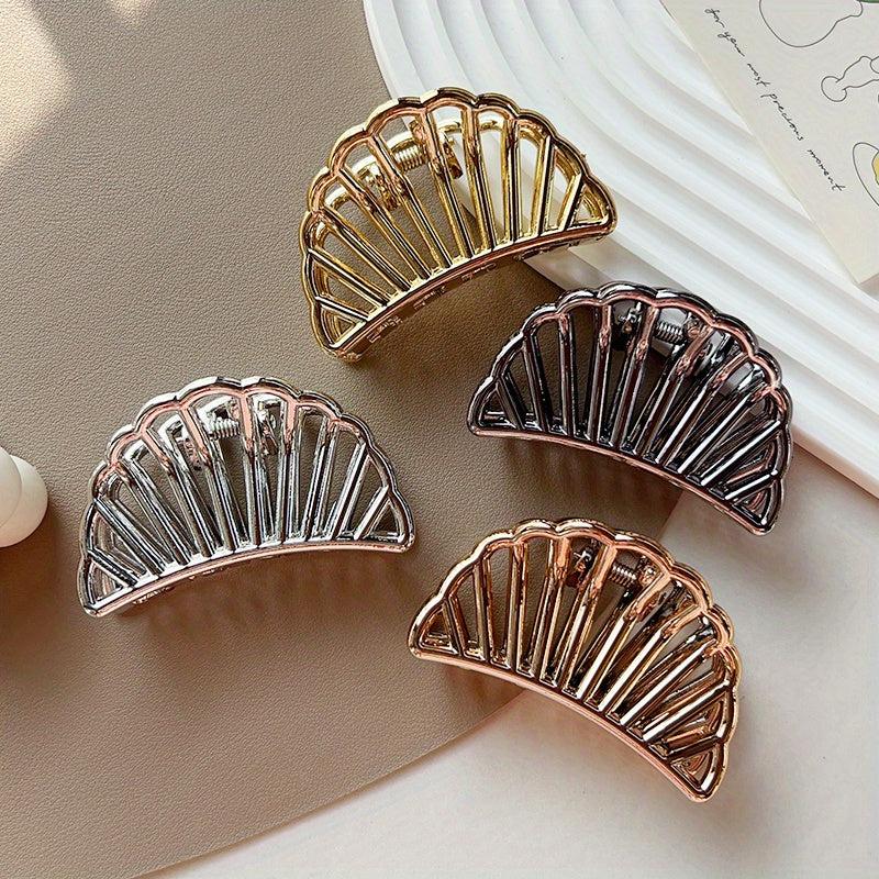 4pcs Minimalist Solid Hair Claw Non Slip Hair Styling Accessories