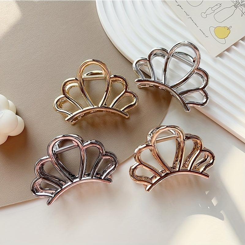 4pcs Minimalist Solid Hair Claw Non Slip Hair Styling Accessories