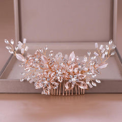 Blush Champagne Bridal Headpiece Hair Comb Hairpiece Wedding Clip