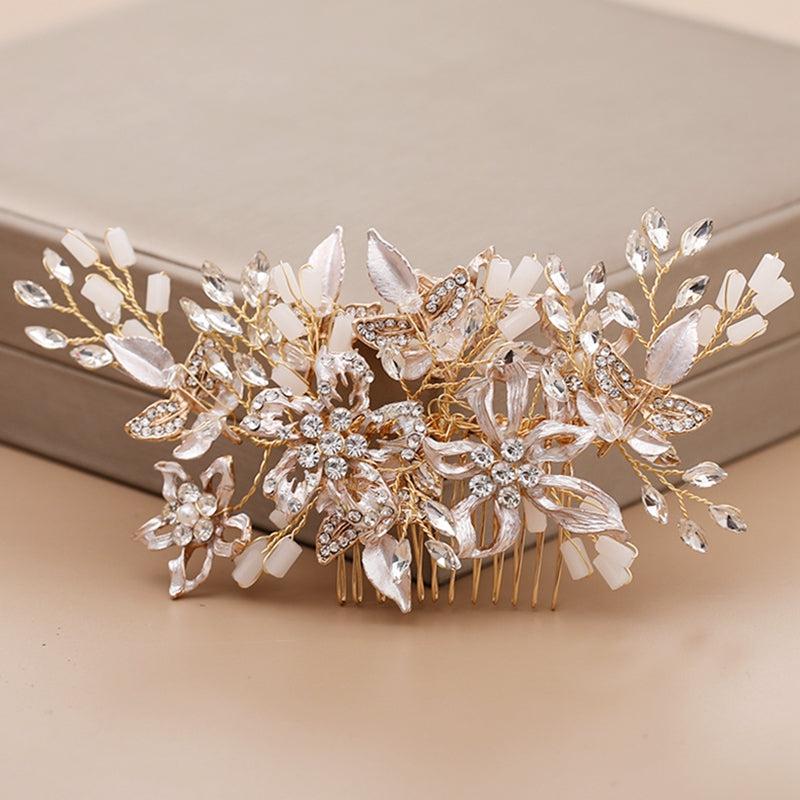 Blush Champagne Bridal Headpiece Hair Comb Hairpiece Wedding Clip