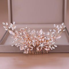 Blush Champagne Bridal Headpiece Hair Comb Hairpiece Wedding Clip