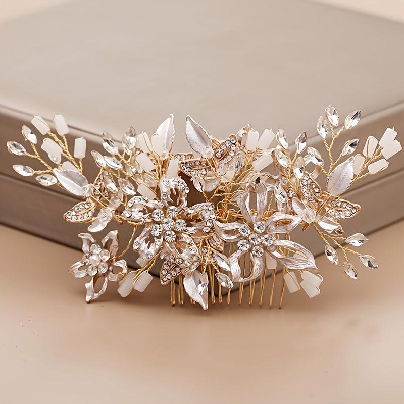 Blush Champagne Bridal Headpiece Hair Comb Hairpiece Wedding Clip