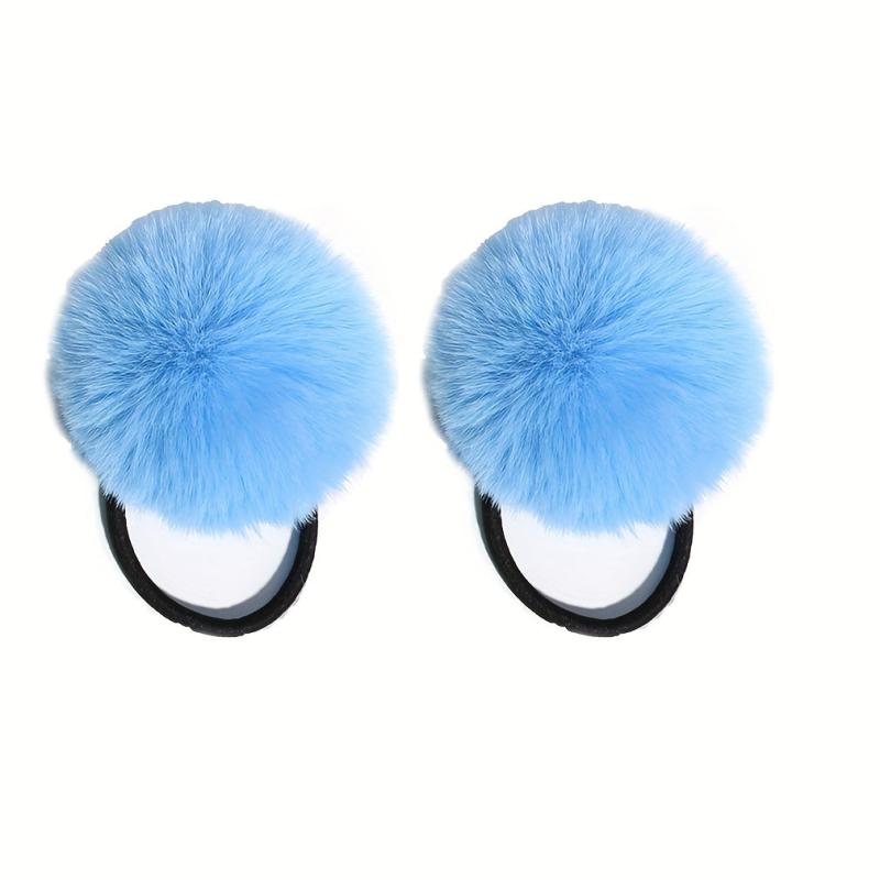 2pcs Colored Velvet Ball Hair Tie Set, No Hair Damage, Hair Rope for Women Girls