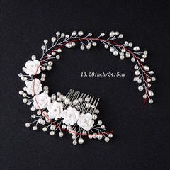 Wedding Flower Pearl Hair Comb Bridal Hair Clip