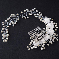 Wedding Flower Pearl Hair Comb Bridal Hair Clip