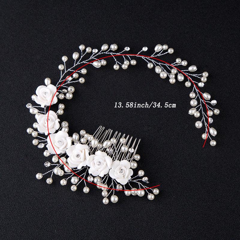 Wedding Flower Pearl Hair Comb Bridal Hair Clip