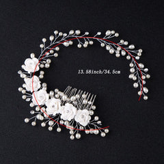 Wedding Flower Pearl Hair Comb Bridal Hair Clip