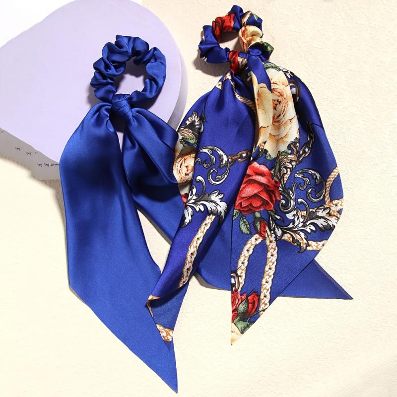 2pcs Knotted Bow Hair Scrunchies Elastic Hair Scarf Scrunchies Hair Ties Bands