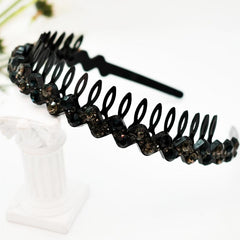 Faux Pearl Rhinestone Plastic Tooth Comb Headbands Crystal Hair Loop